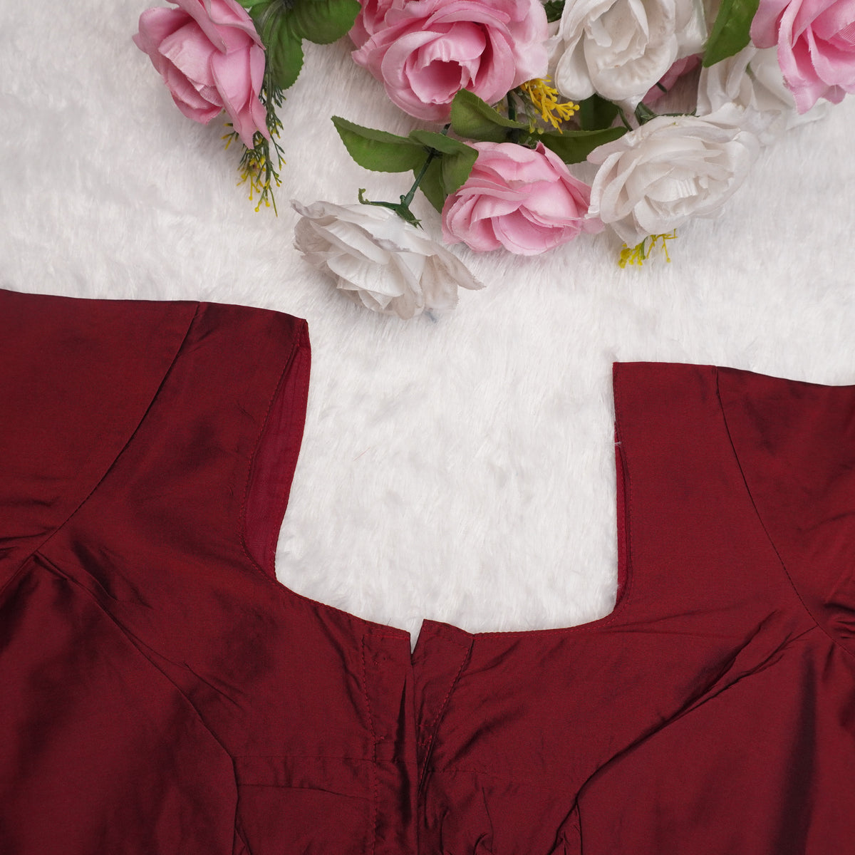 Silk Cotton Elbow Sleeve Blouse