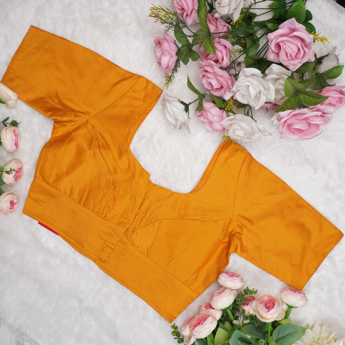 Silk Cotton Elbow Sleeve Blouse