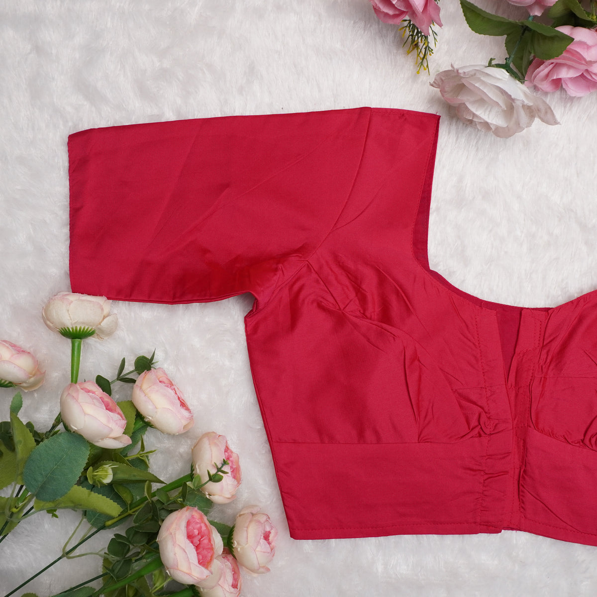 Silk Cotton Elbow Sleeve Blouse