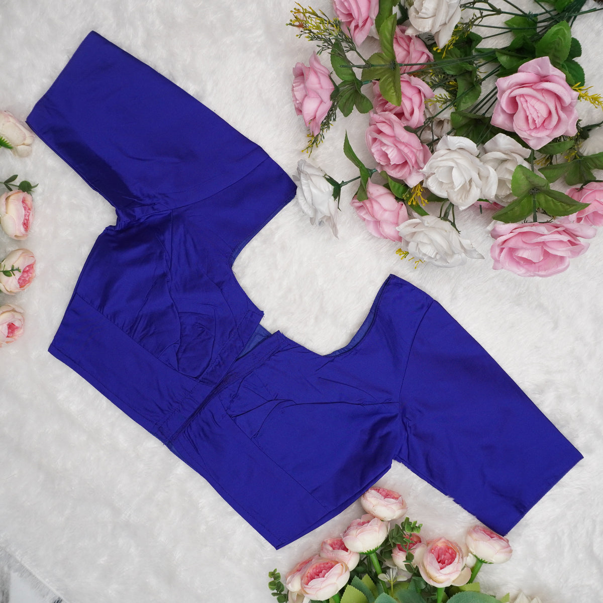 Silk Cotton Elbow Sleeve Blouse