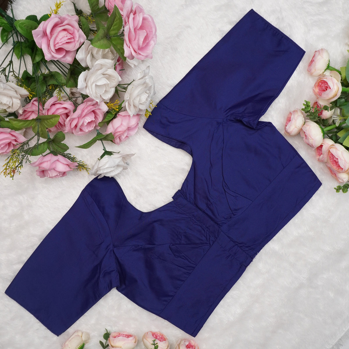 Silk Cotton Elbow Sleeve Blouse