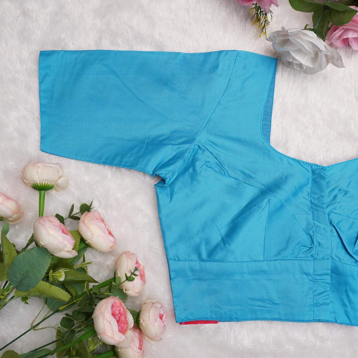 Silk Cotton Elbow Sleeve Blouse