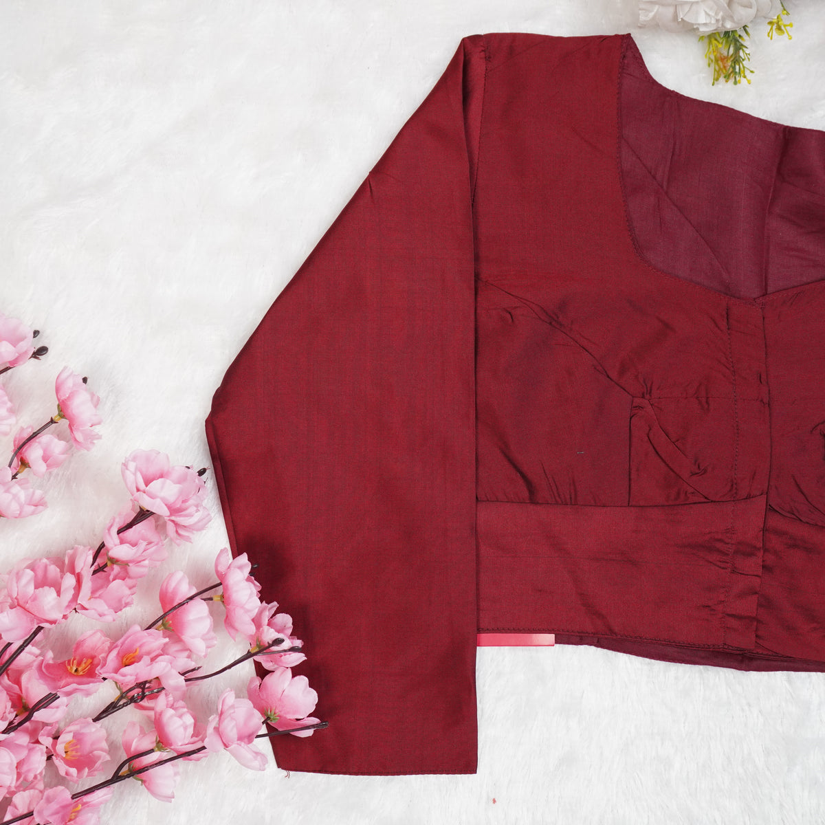 Premium Silk Cotton Blouse – High Neck, Full Hand Sleeve