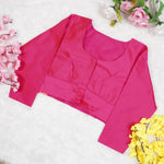 Premium Silk Cotton Blouse – High Neck, Full Hand Sleeve
