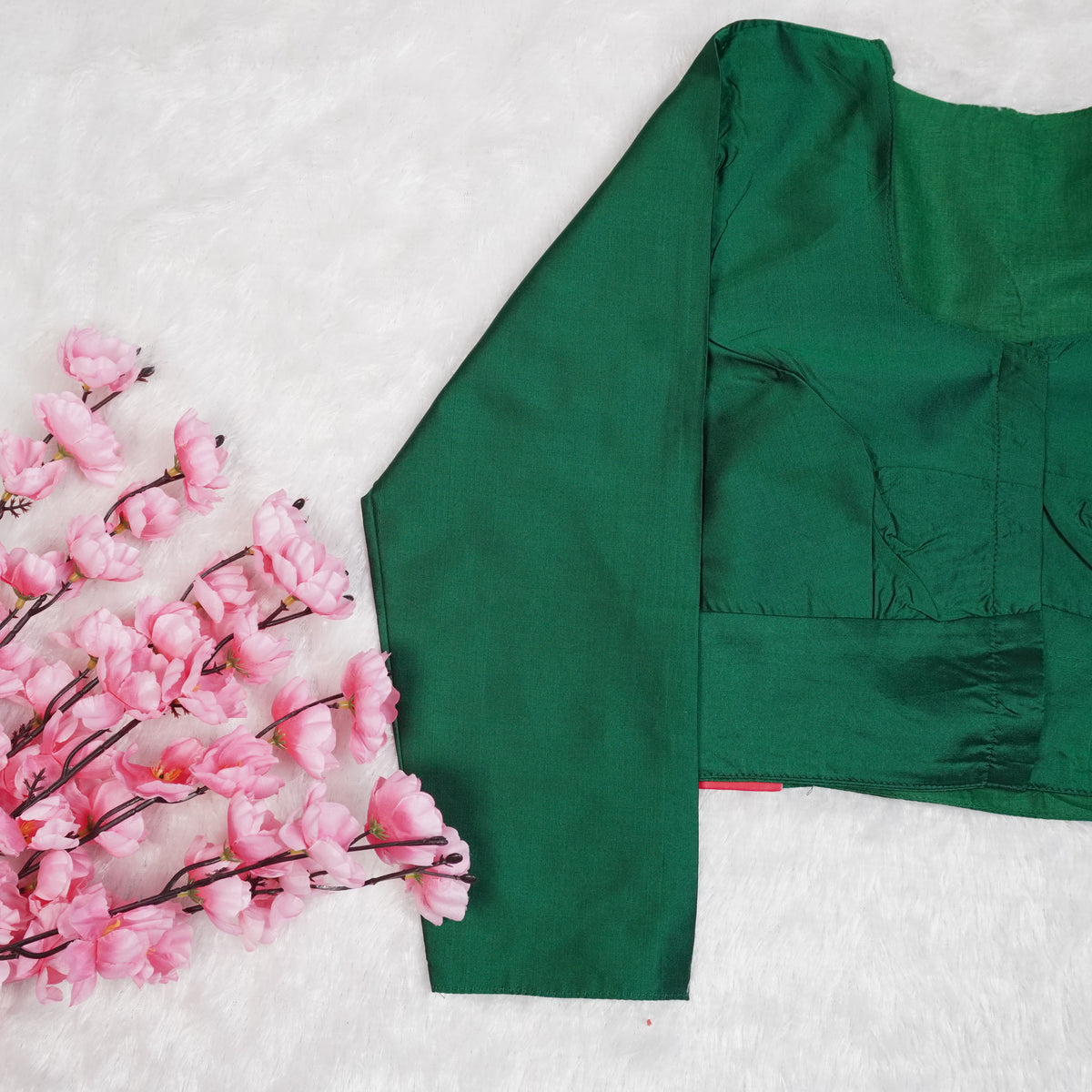 Premium Silk Cotton Blouse – High Neck, Full Hand Sleeve