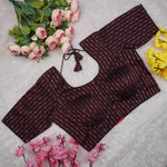 Silk Cotton with Gold stripes blouse