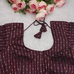 Silk Cotton with Gold stripes blouse