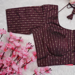 Silk Cotton with Gold stripes blouse