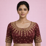 Designer Blousewith Golden Detailing