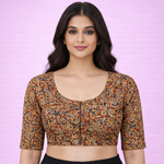Everyday Cotton Handloom Kalamkari Blouse - Red