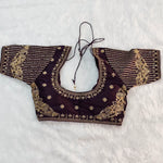 Padded Blouse Brown with Golden Embellishments