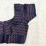 Queen Cotton Blouse Navy Blue with Geometric Print