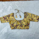 Padded Blouse Yellow with Floral Print