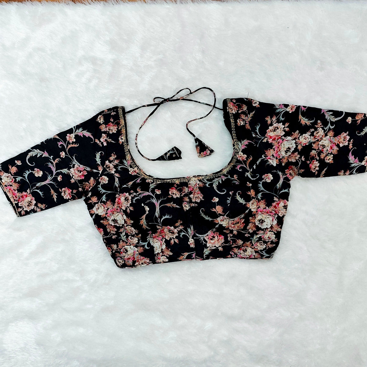 Padded Blouse Black Floral
