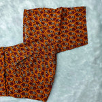 Everyday Wear Cotton Ajrak Print Blouse in Orange