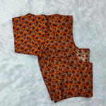 Everyday Wear Cotton Ajrak Print Blouse in Orange