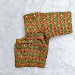 Gold Peacock Mirror ELB Blouse