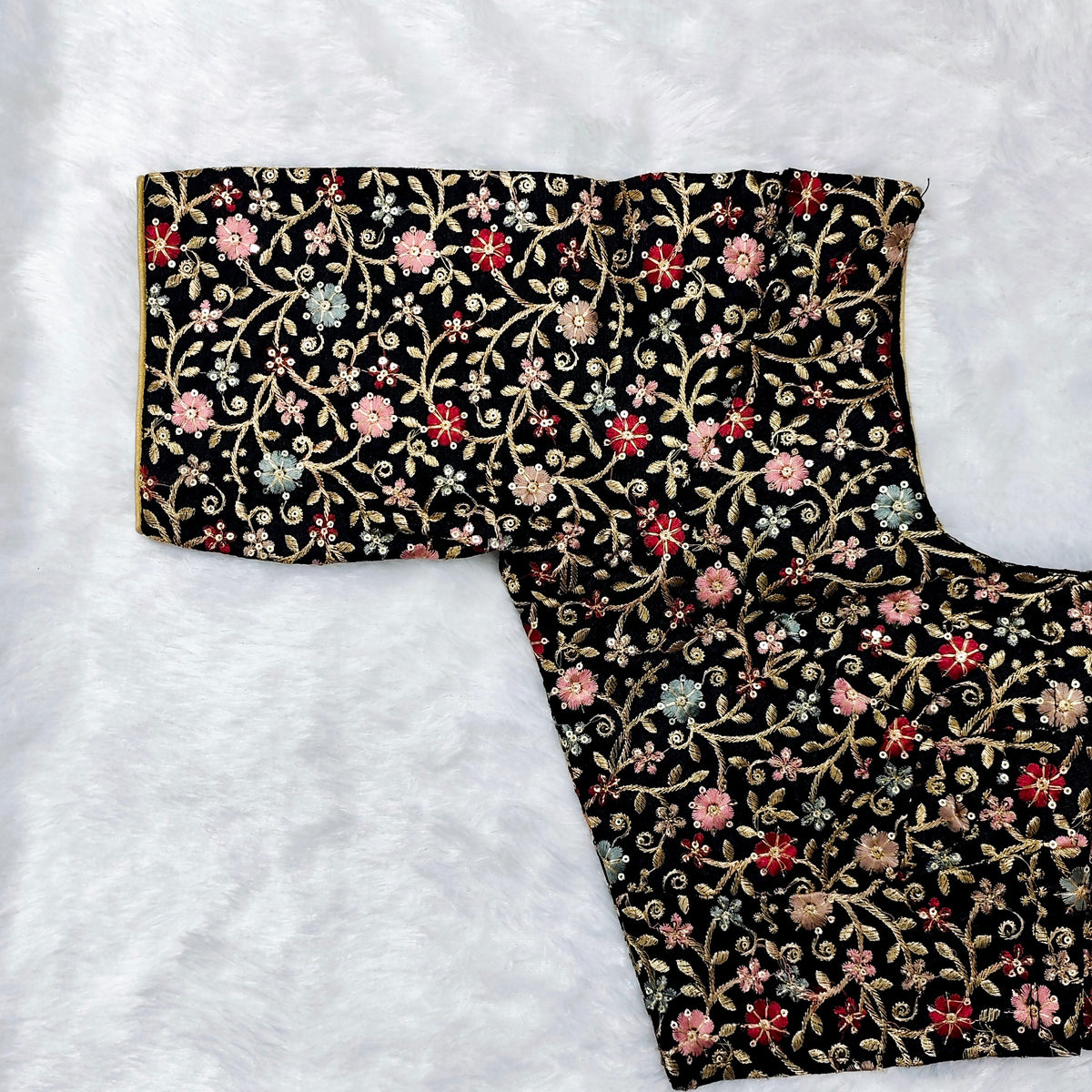 Arctic Bloom Black with Floral Print Blouse