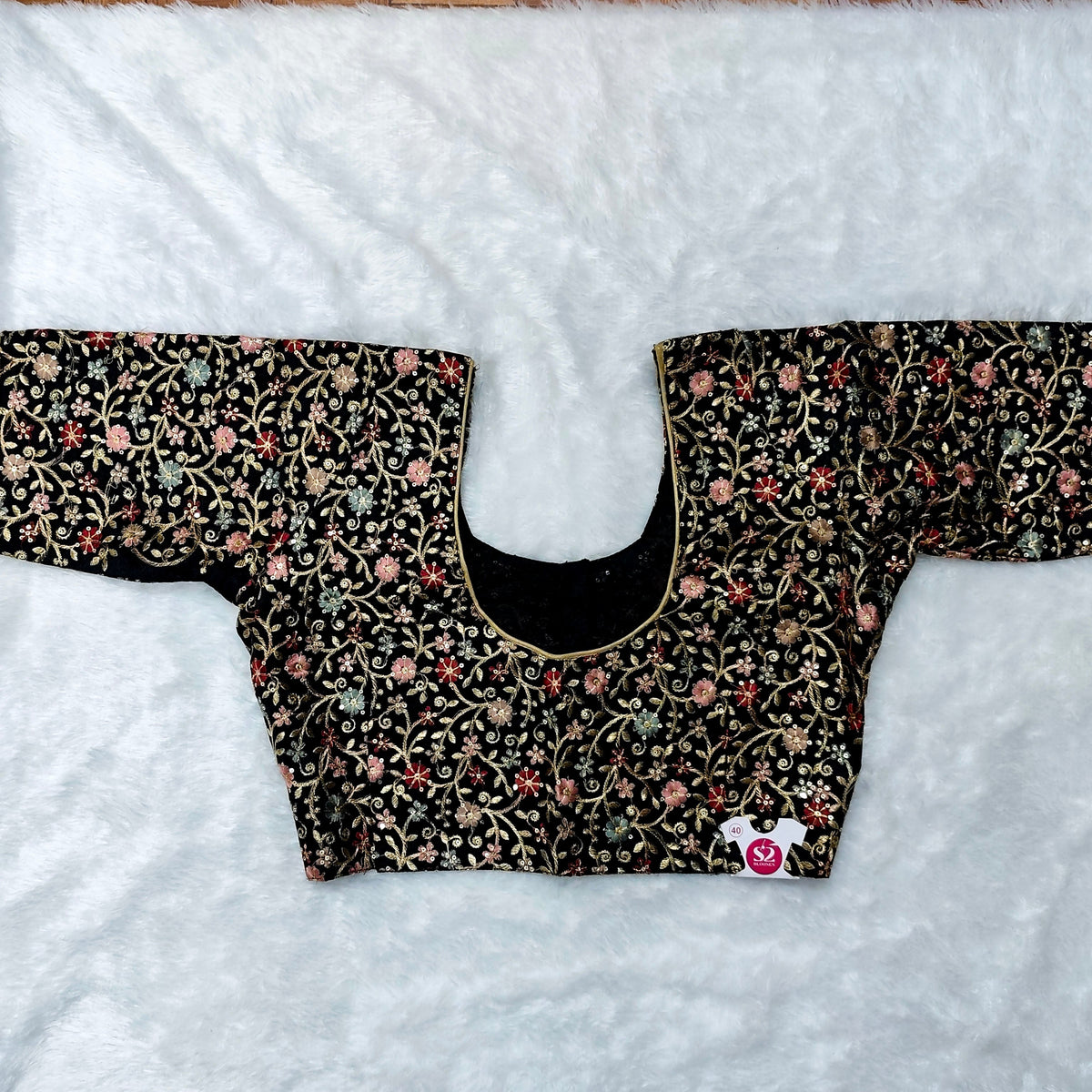 Arctic Bloom Black with Floral Print Blouse