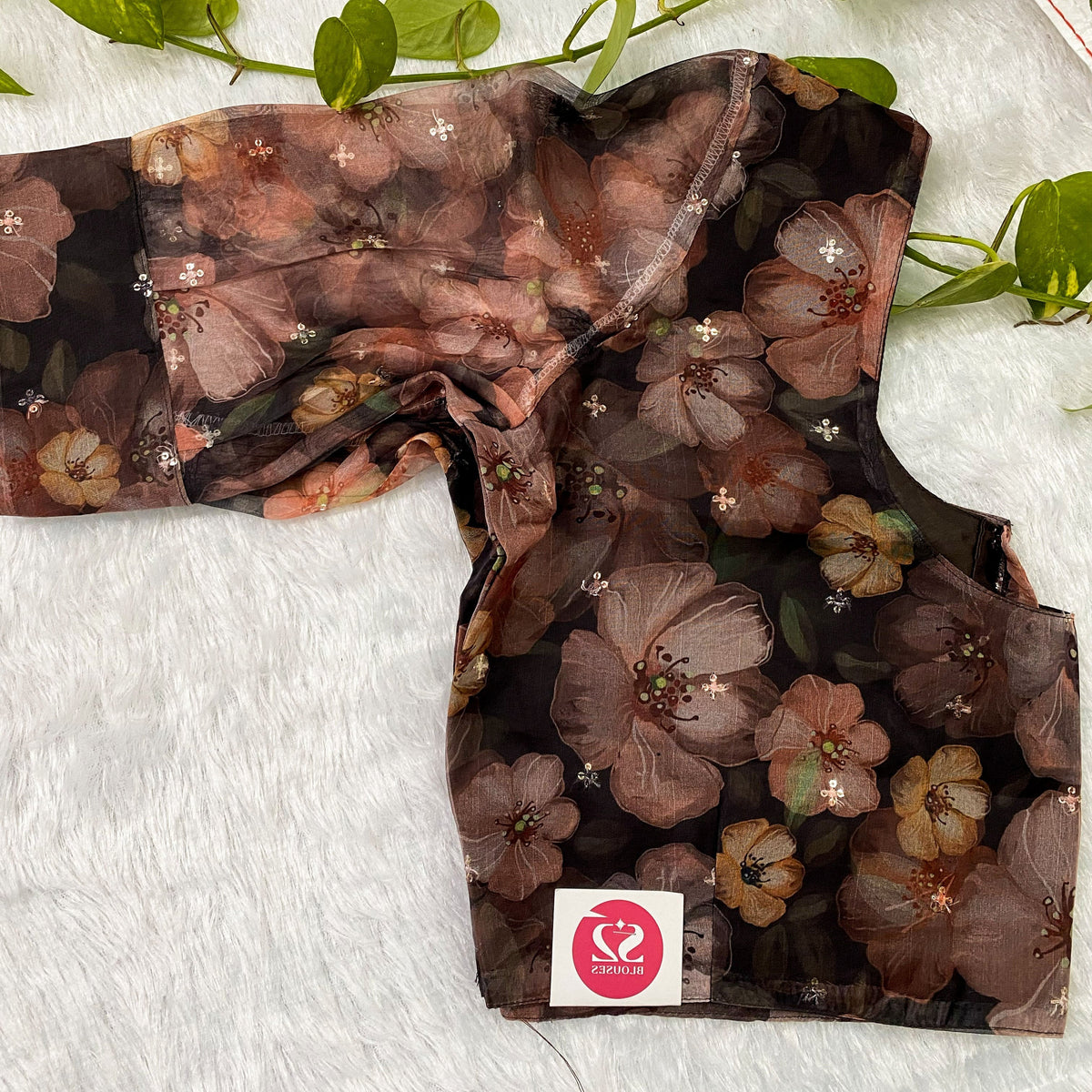 Festival Wear Floral Embroidery Organza Blouse