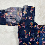 Organza Blue FloralBlouse