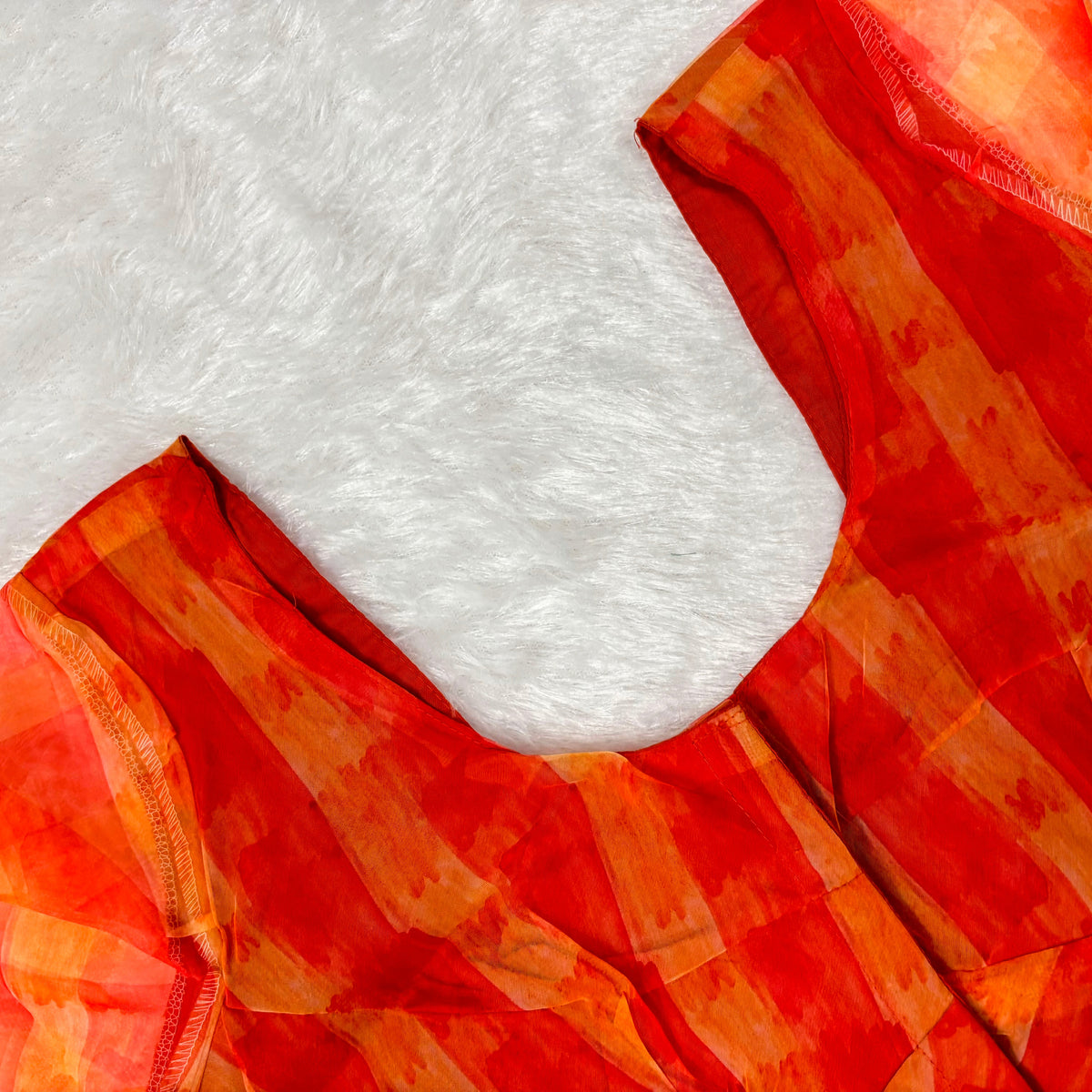 Organza Orange Checked Blouse