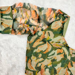 Organza Green Floral Blouse