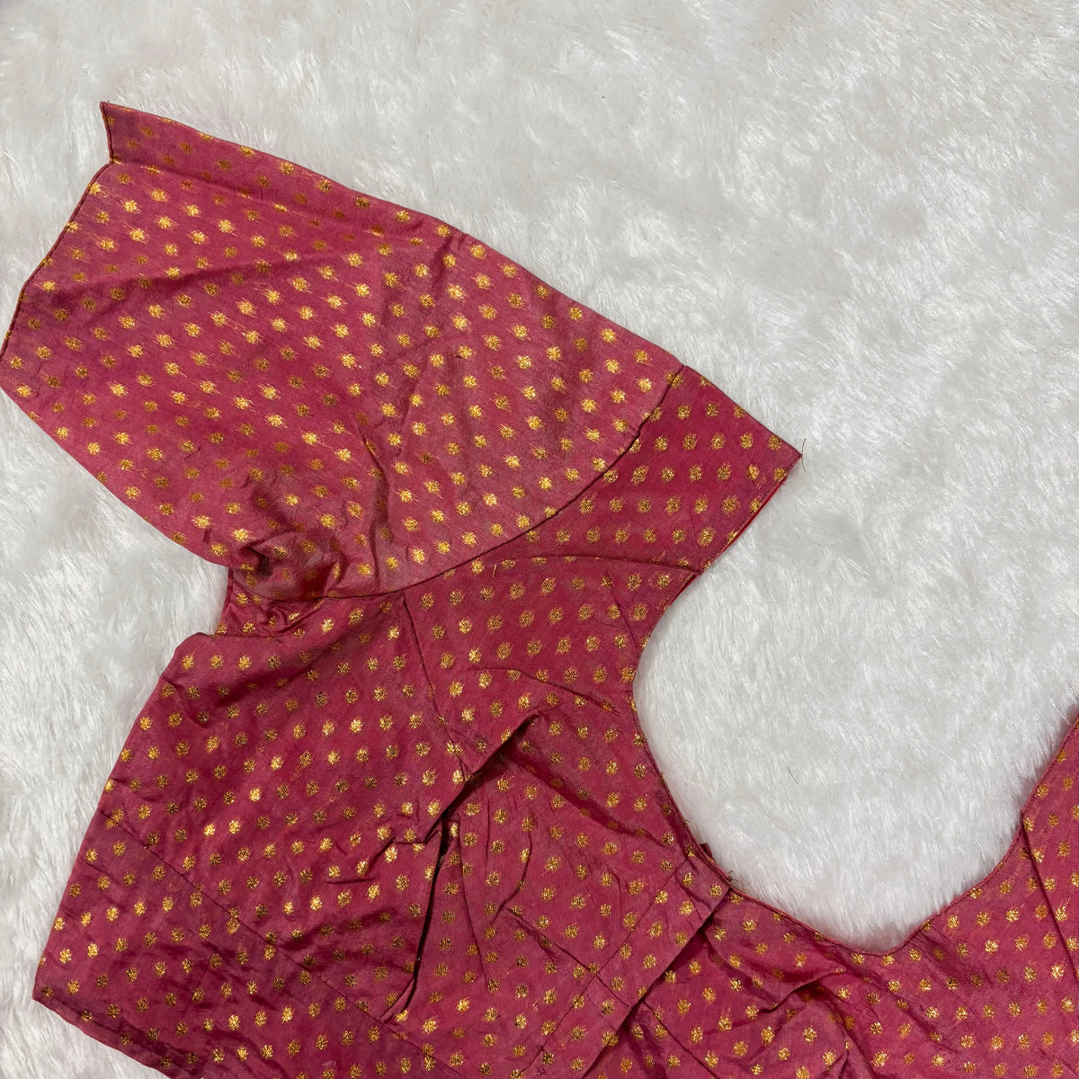 Kora Silk ELB Pink with Gold Dots