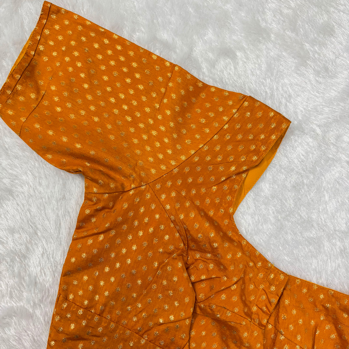 Kora Silk ELB Yellow with Gold Dots