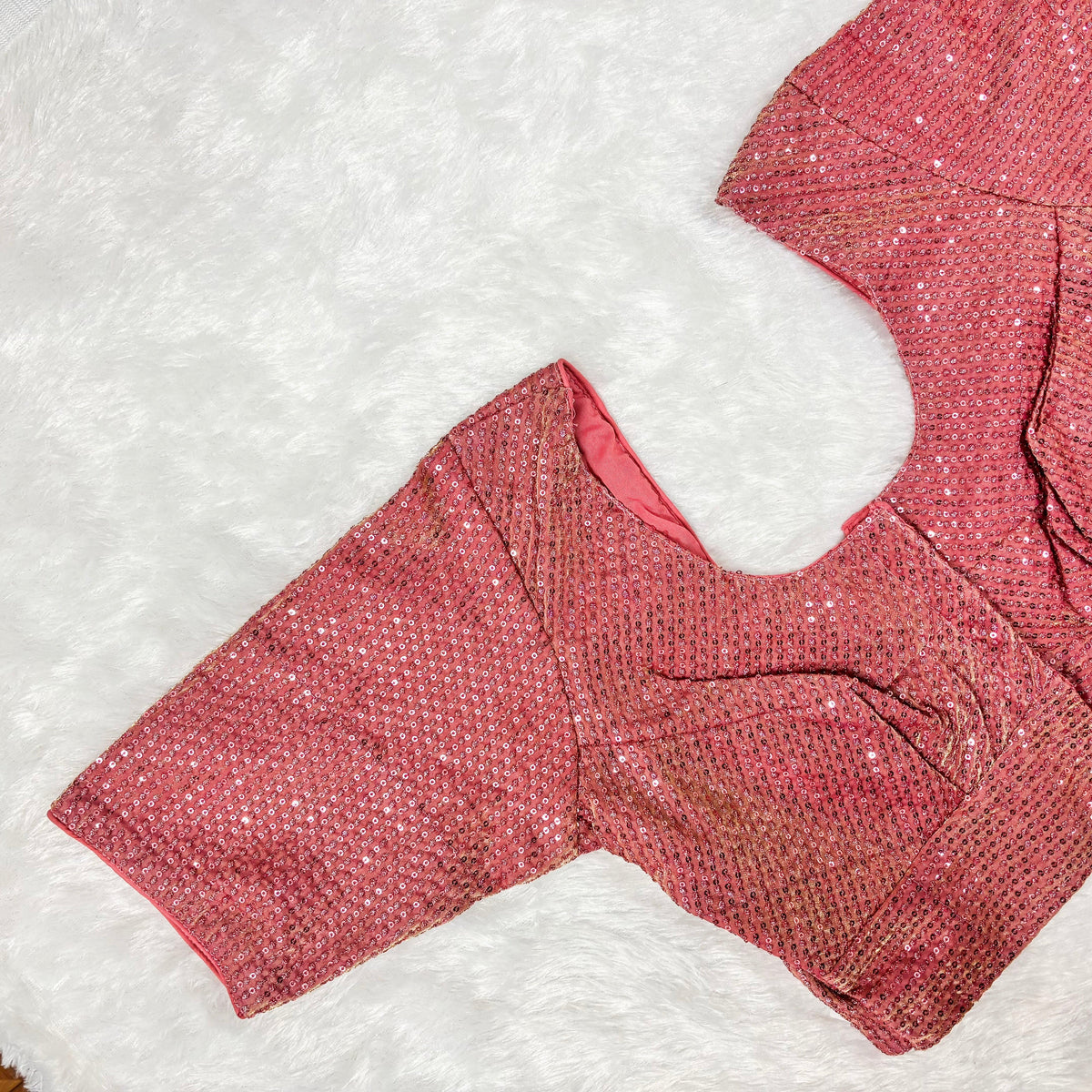 Pink Glitter Fendy Check Exclusive Ladies Blouse (ELB)