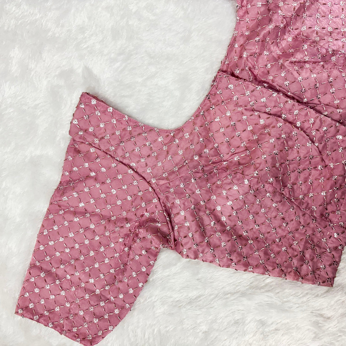 Blush Pink Fendy Check Exclusive Ladies Blouse (ELB)