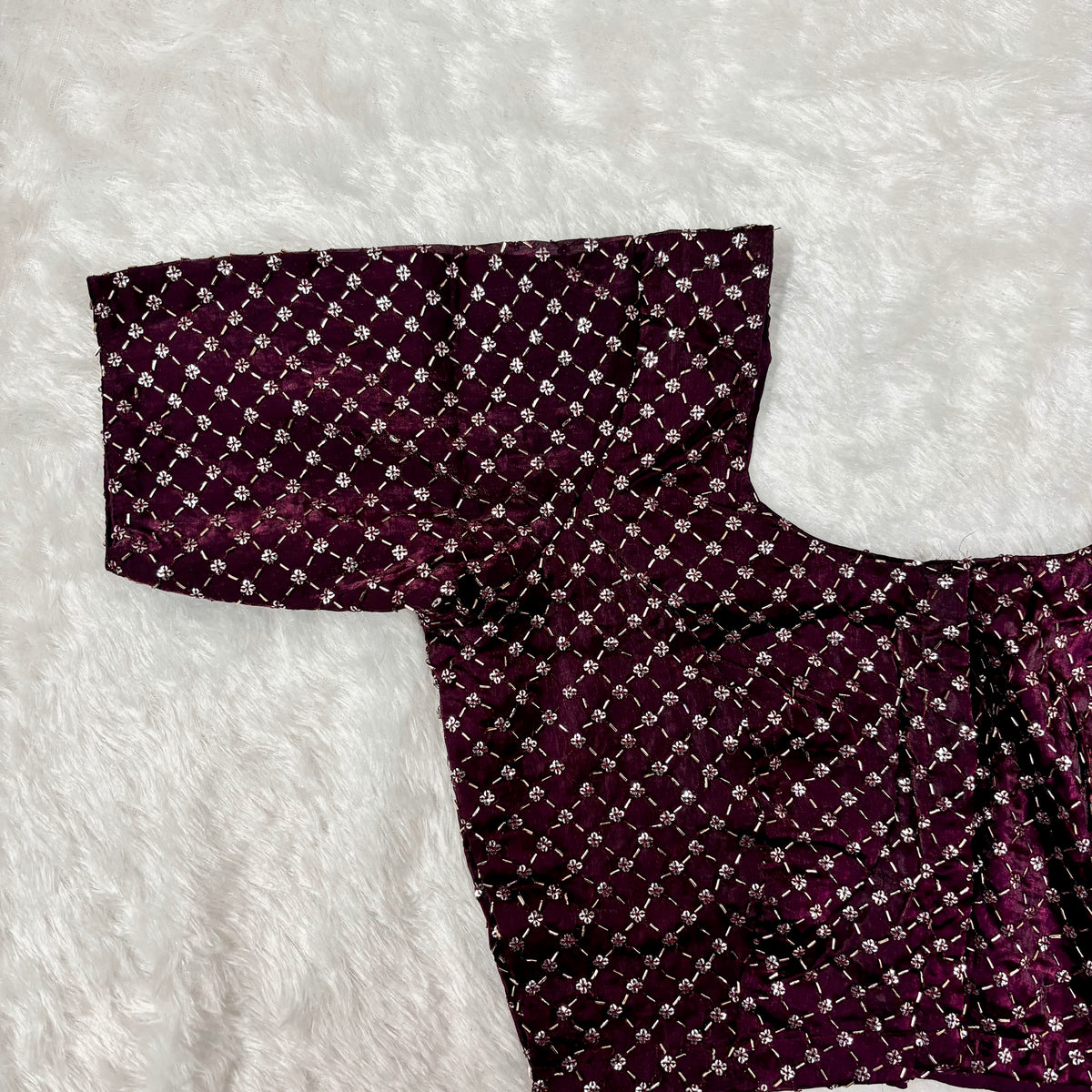 Dark Violet Fendy Check Exclusive Ladies Blouse (ELB)