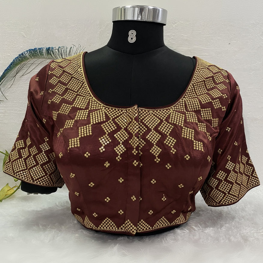 Designer Blousewith Golden Detailing