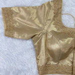 Designer Blouse in Champagne Gold with Golden Detailing