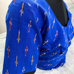 Everyday Wear Cotton Ikkat Blouse in Royal Blue