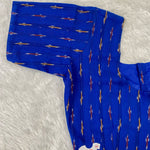 Everyday Wear Cotton Ikkat Blouse in Royal Blue