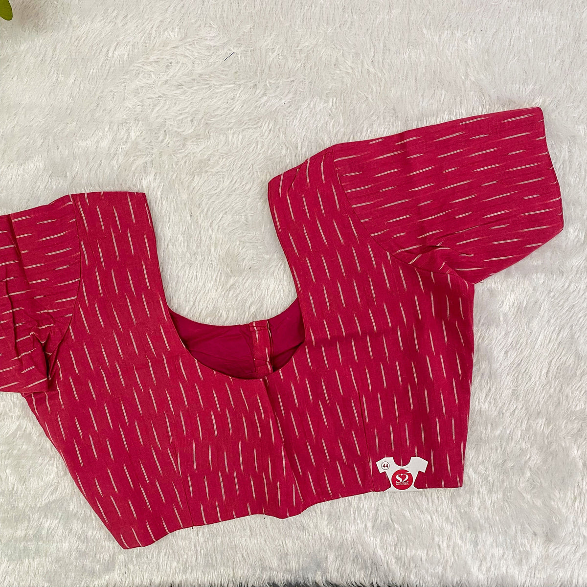 Everyday Wear Cotton Ikkat Blouse in Pink
