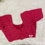 Everyday Wear Cotton Ikkat Blouse in Pink