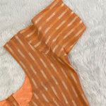 Everyday Wear Cotton Ikkat Blouse in Orange