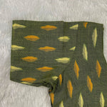 Everyday Wear Cotton Ikkat Blouse in Olive Green