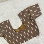 Everyday Cotton Ikkat Blouse in Brown & White