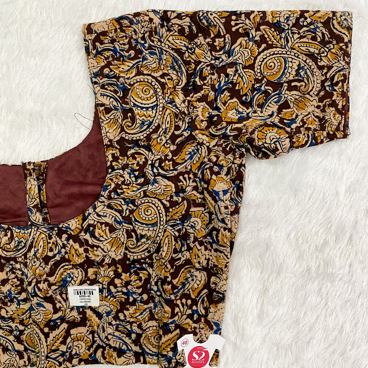 Everyday Cotton Handloom Kalamkari Blouse - Brown