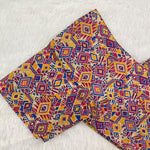 Everyday Wear Cotton Google Print Blouse in Purple and Yellow