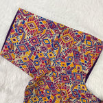 Everyday Wear Cotton Google Print Blouse in Purple and Yellow