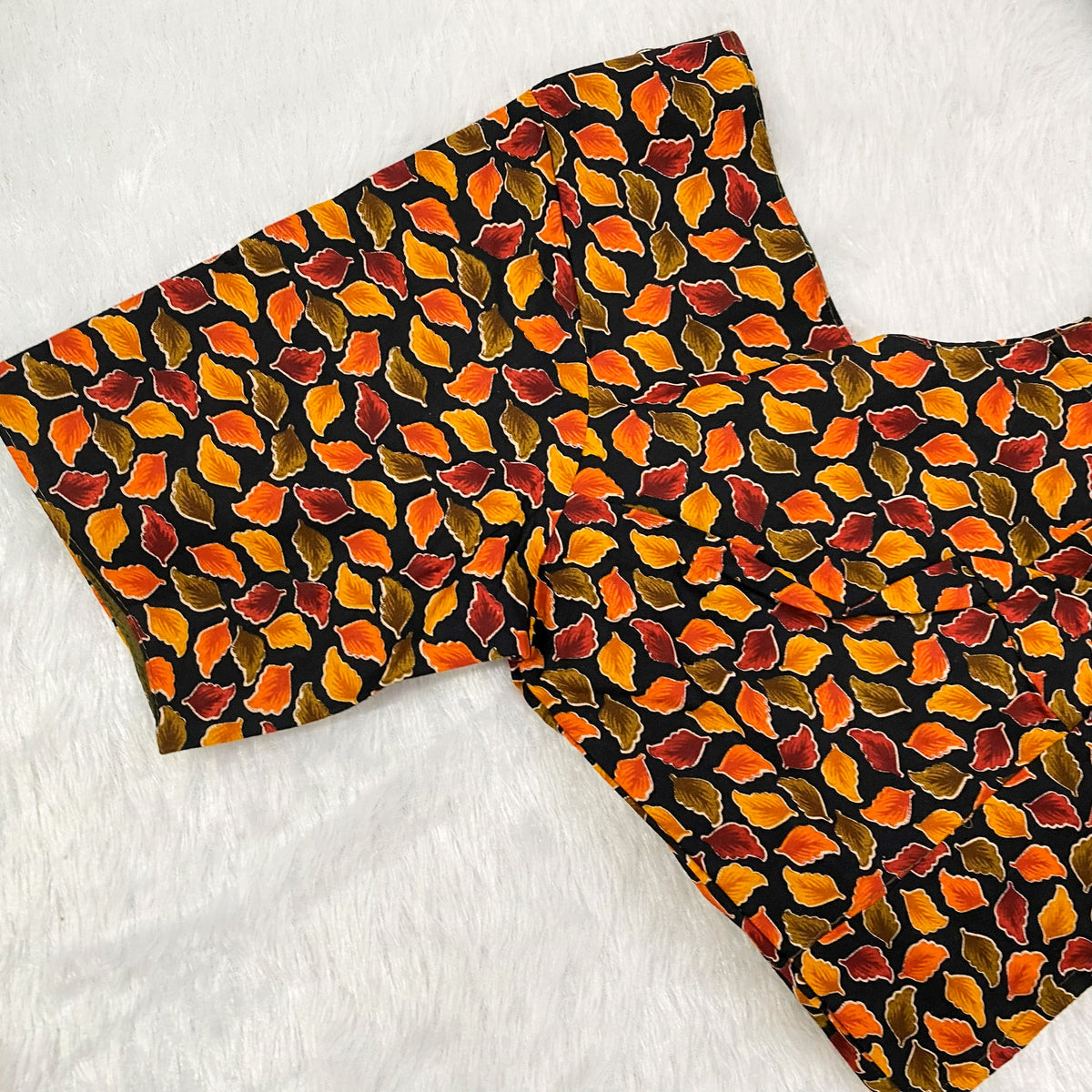 Everyday Wear Cotton Google Print Blouse in Orange and Black