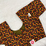 Everyday Wear Cotton Google Print Blouse in Orange and Black