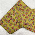 Everyday Wear Cotton Google Print Blouse in Olive Green
