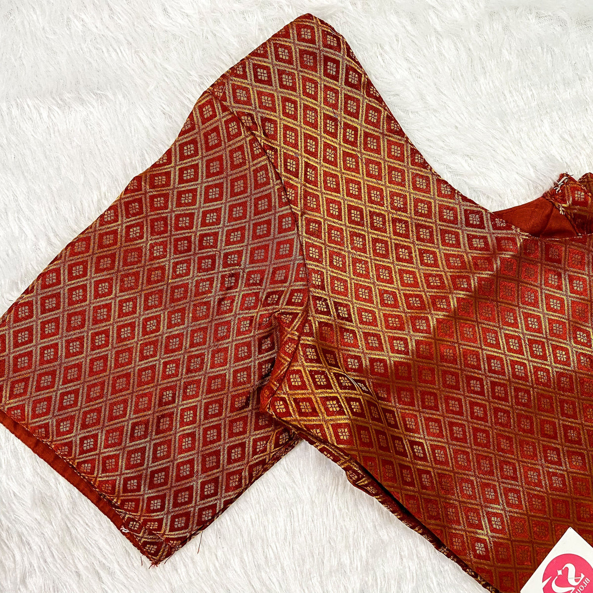 Rust Orange Brocade Karina Blouse