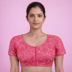 Malai Siply ELB Pink Work Wear-Silk Blouse