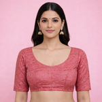 Twill Net ELB Coral Blouse